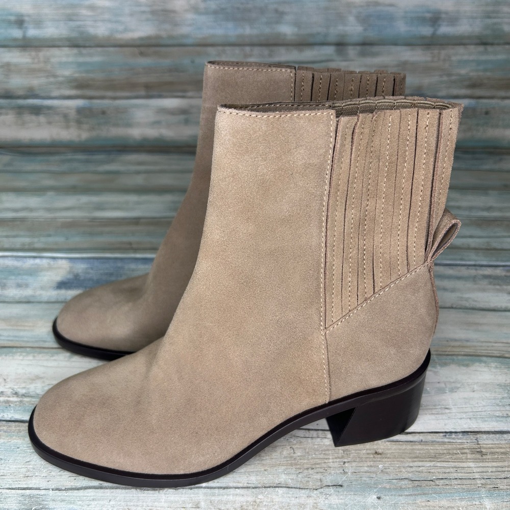 Dolce Vita Boots Linny H20 Size 6 Ankle Bootie Brown Taupe Suede Womens New‎